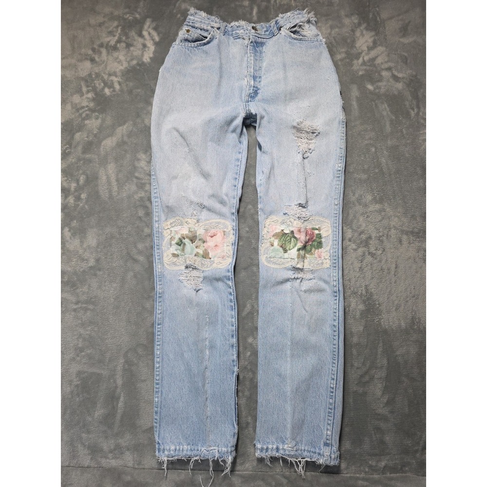 Vintage Chic Women's Patch Knee Thrashed 90's Size‎ 8/9 Made In The USA